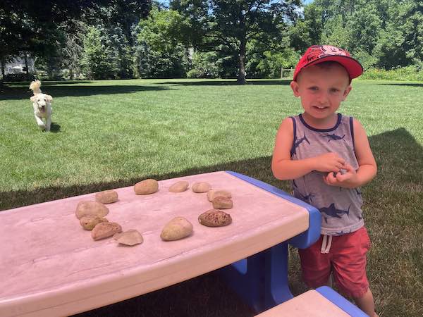 toddler nature crafts outdoor sundial