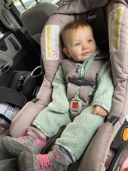 road trip essentials with a baby: carseat