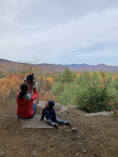 hiking with a baby and toddler in fall