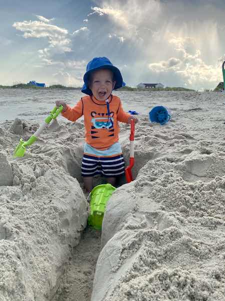 toddler beach essentials shovel and bucket