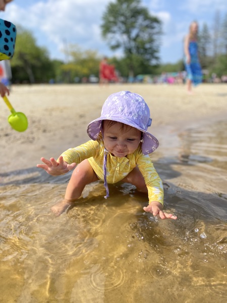 my baby daughter in swim diaper