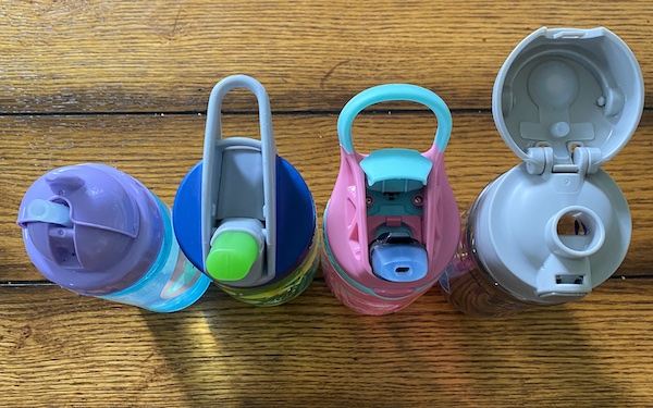 Right to Left different spout openings to toddler water bottles