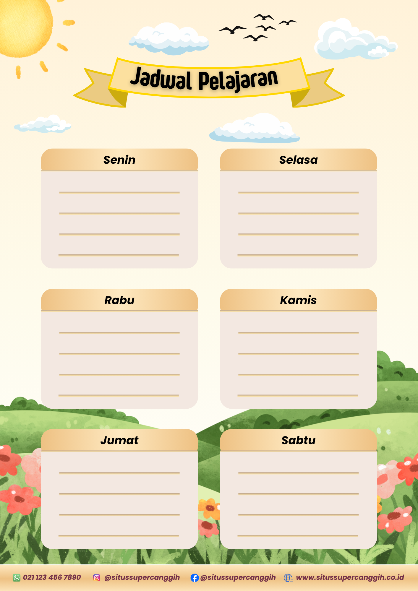 Jadwal Pelajaran Pemandangan Alam