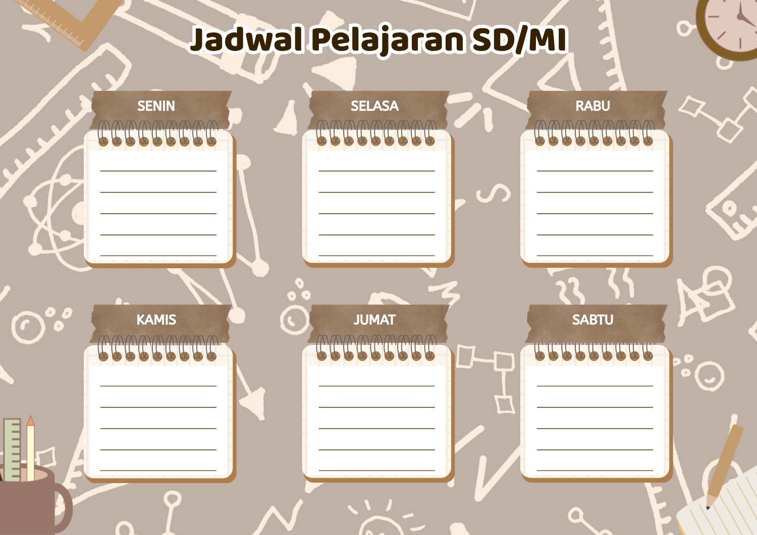 Jadwal Pelajaran Cokelat