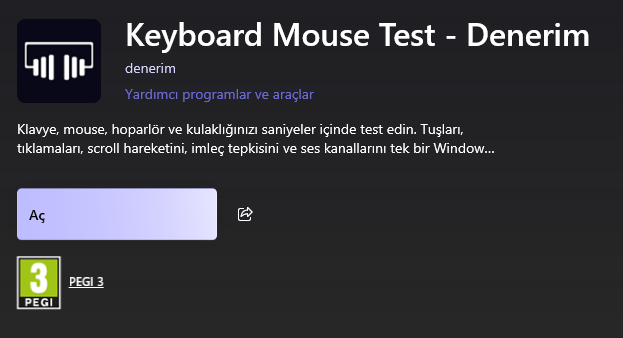 Klavye Mouse Testi - Denerim Test Masaüstü Uygulaması Microsoft Store'da Yayınlandı! kapak görseli