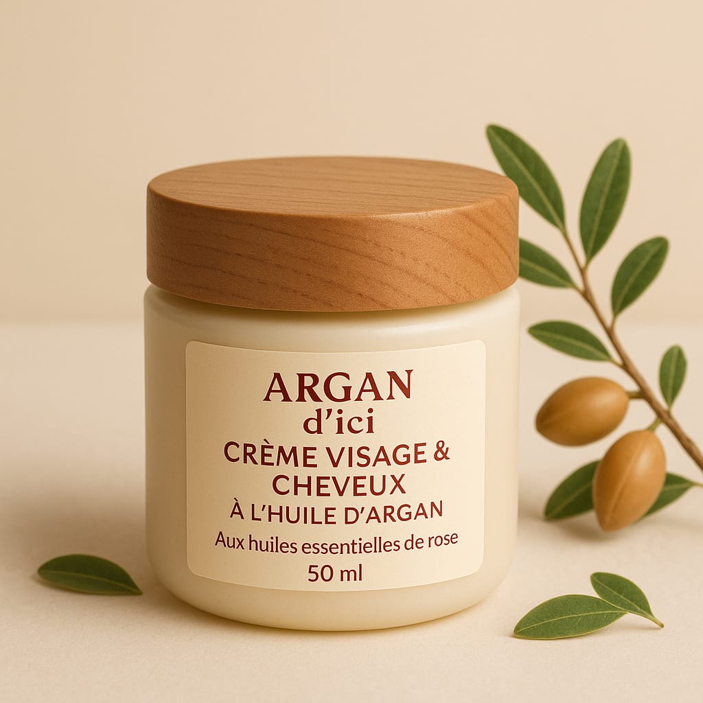 Crème hydratant visage et cheveux à l'huile d'argan 50ml