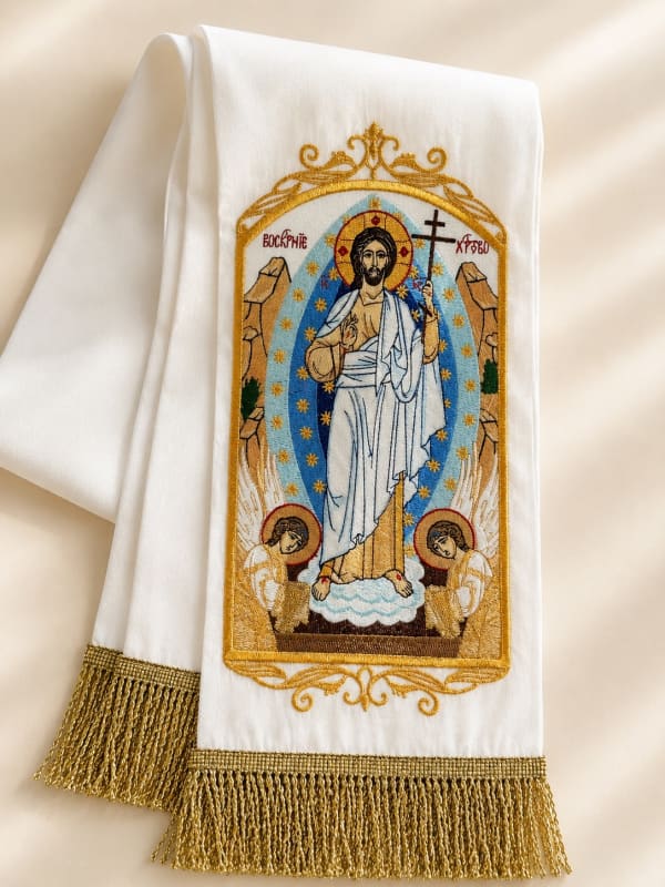 Silk Dupioni Embroidered Gospel Bookmark
