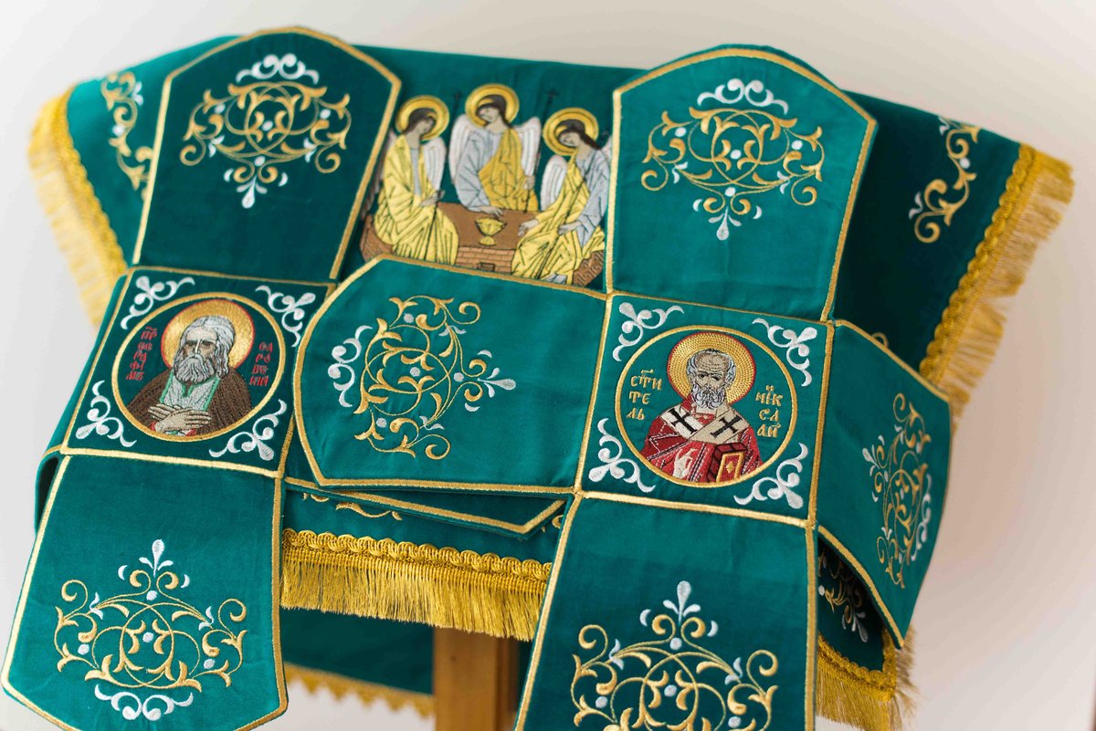 Green  Chalice Covers Set, Fully Embroidered — photo 2