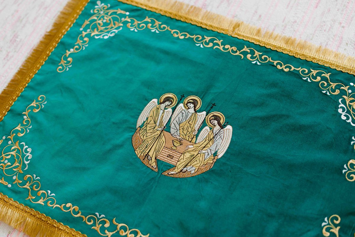 Green  Chalice Covers Set, Fully Embroidered — photo 8