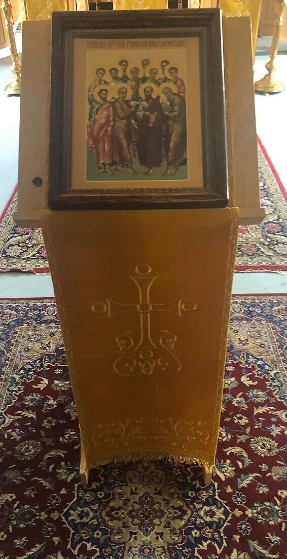 Velvet Gold Embroidered Analogian Cover for Orthodox Church — photo 5
