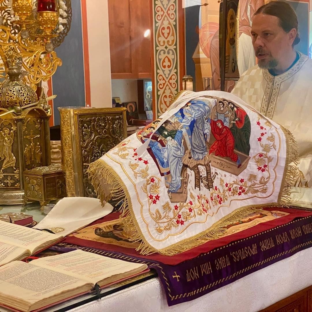 Chalice Covers Veils. Fully Embroidered Large Icon. Orthodox Church Pascha — photo 11