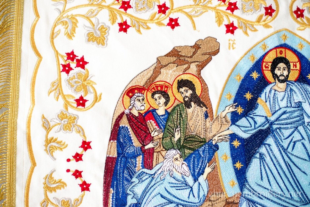 Chalice Covers Veils. Fully Embroidered Large Icon. Orthodox Church Pascha — photo 2