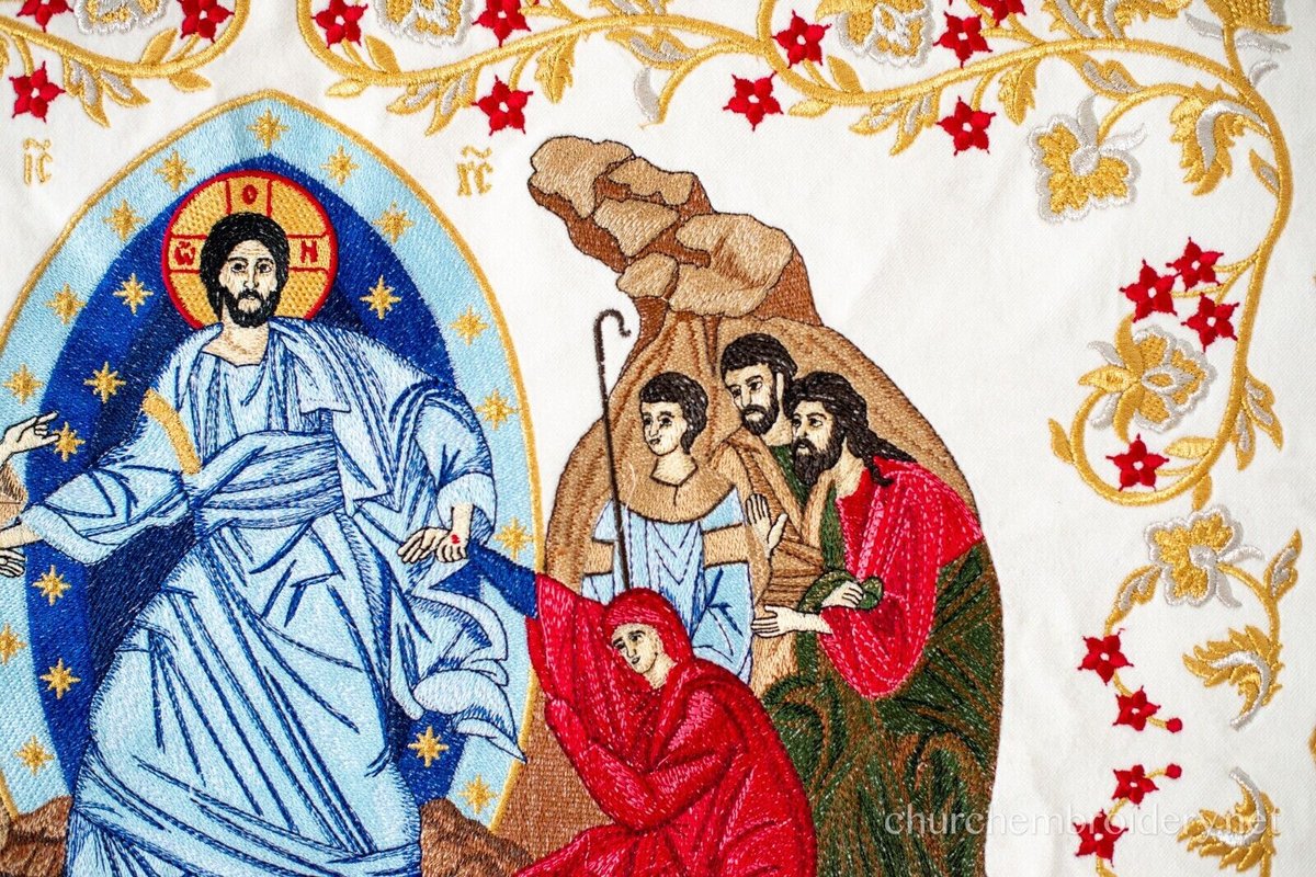 Chalice Covers Veils. Fully Embroidered Large Icon. Orthodox Church Pascha — photo 3