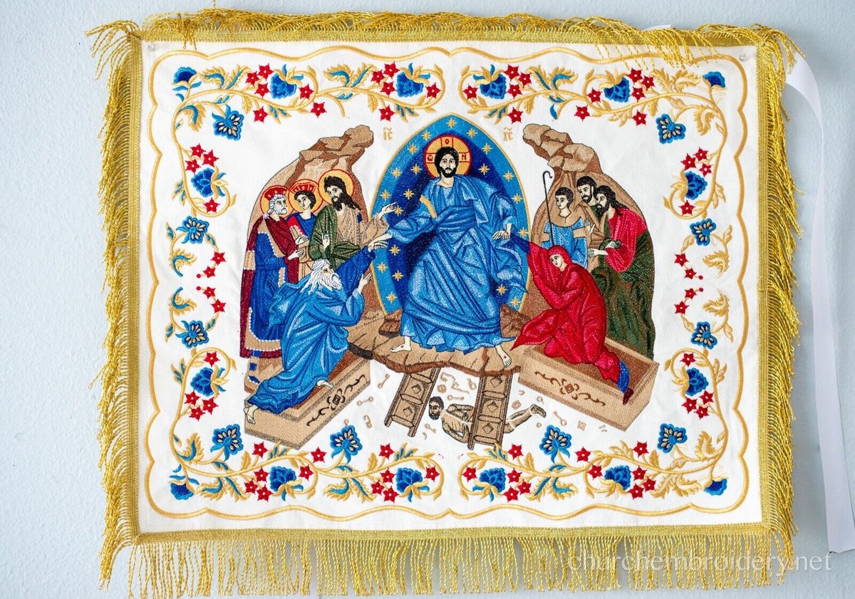 Chalice Covers Veils. Fully Embroidered Large Icon. Orthodox Church Pascha — photo 9