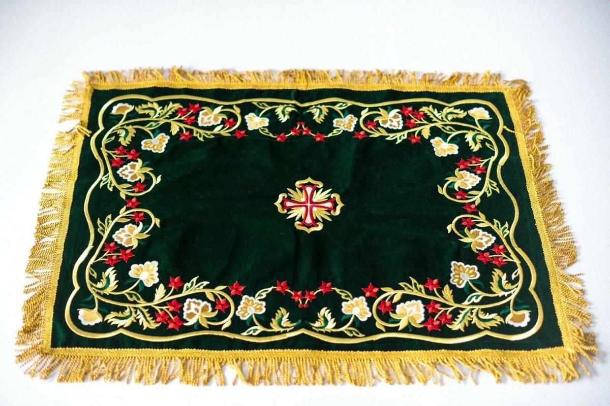 Custom Orthodox Chalice Covers Set in Floral Green