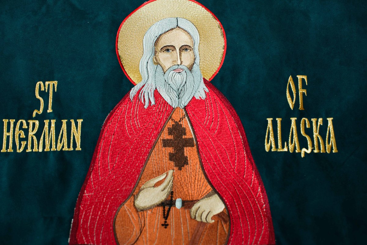 Embroidered Chalice Covers with St. Herman Icon — photo 2