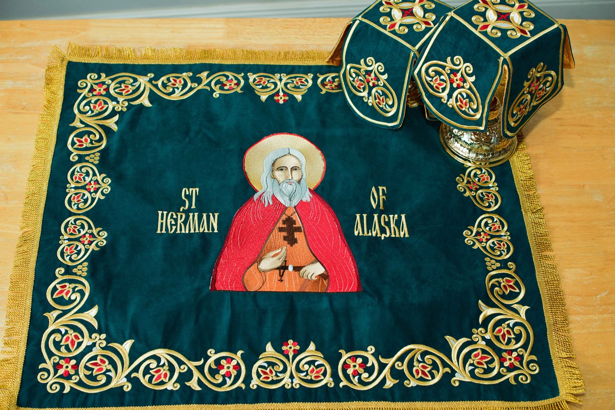 Embroidered Chalice Covers with St. Herman Icon — photo 3