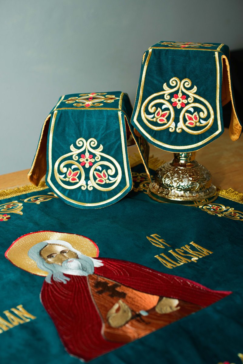 Embroidered Chalice Covers with St. Herman Icon — photo 4