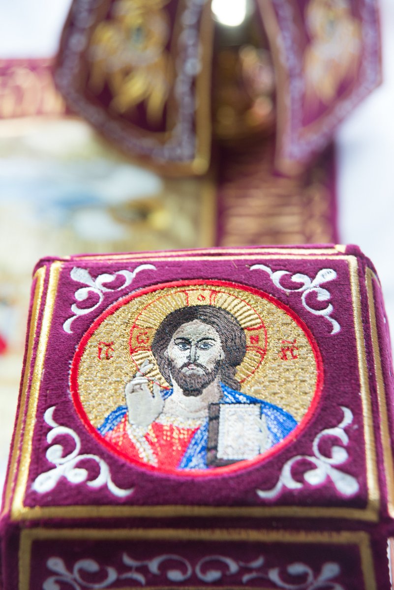 Embroidered Chalice Veils with Icons &amp; Troparion Text — photo 2
