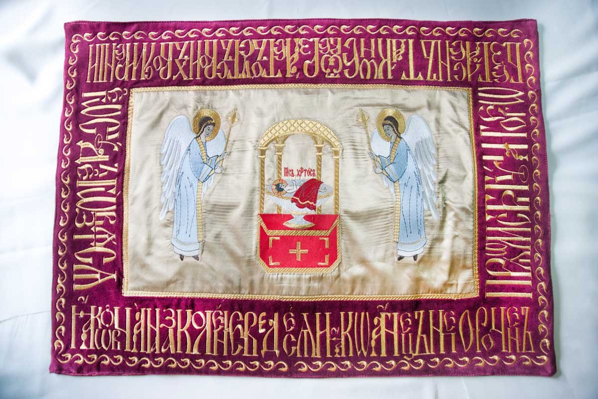 Embroidered Chalice Veils with Icons &amp; Troparion Text — photo 3