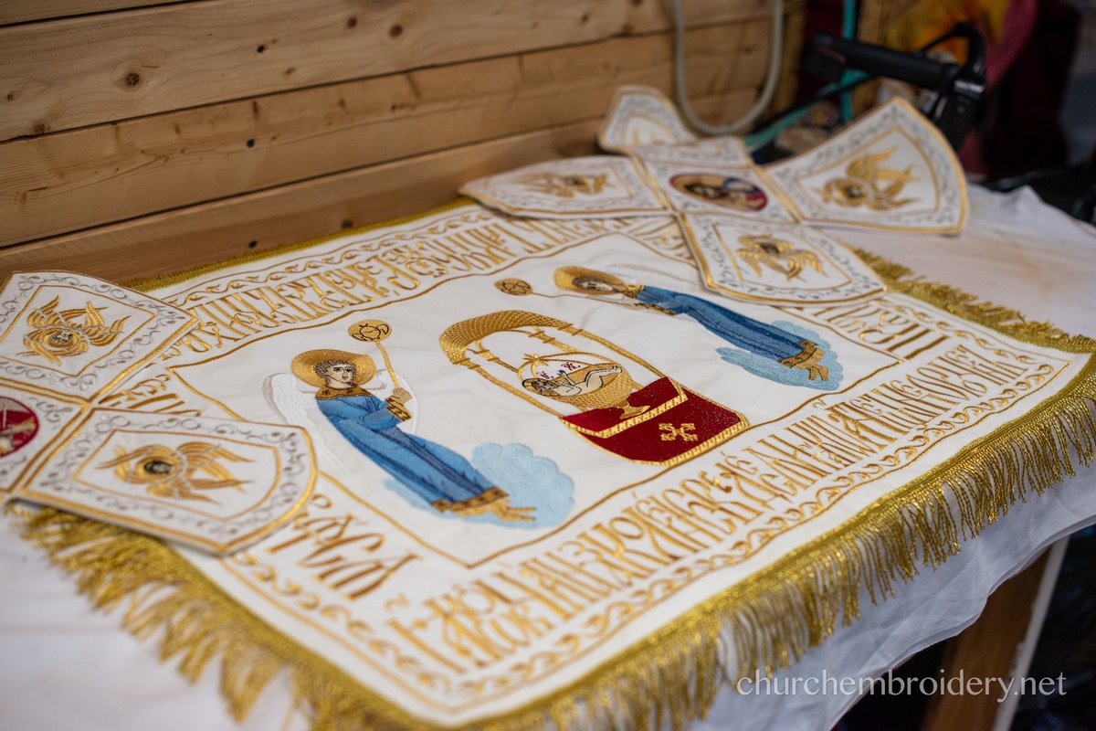 Embroidered Chalice Veils with Holy Icons and Troparion — photo 12
