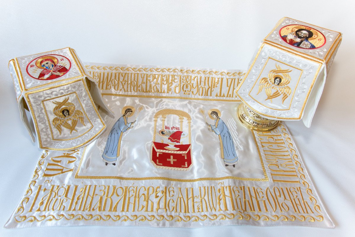 Embroidered Chalice Veils with Holy Icons and Troparion — photo 4