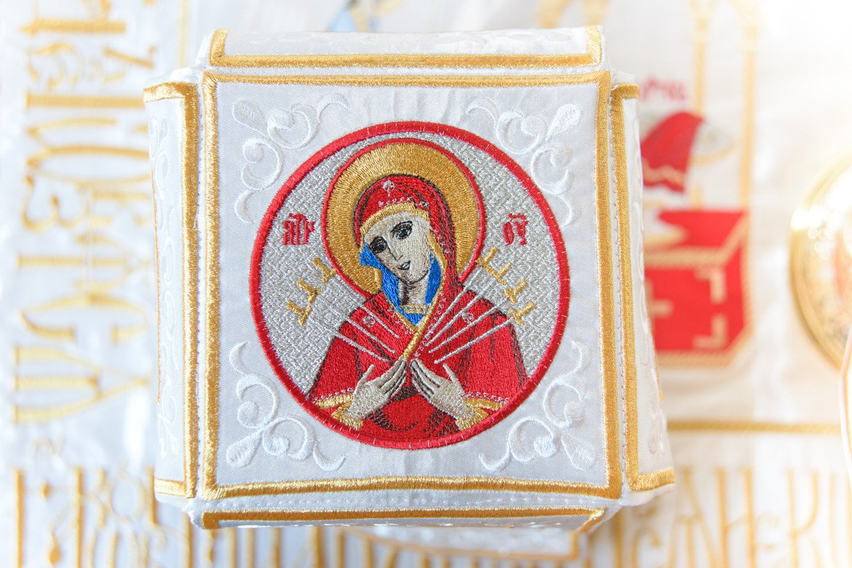 Embroidered Chalice Veils with Holy Icons and Troparion — photo 5
