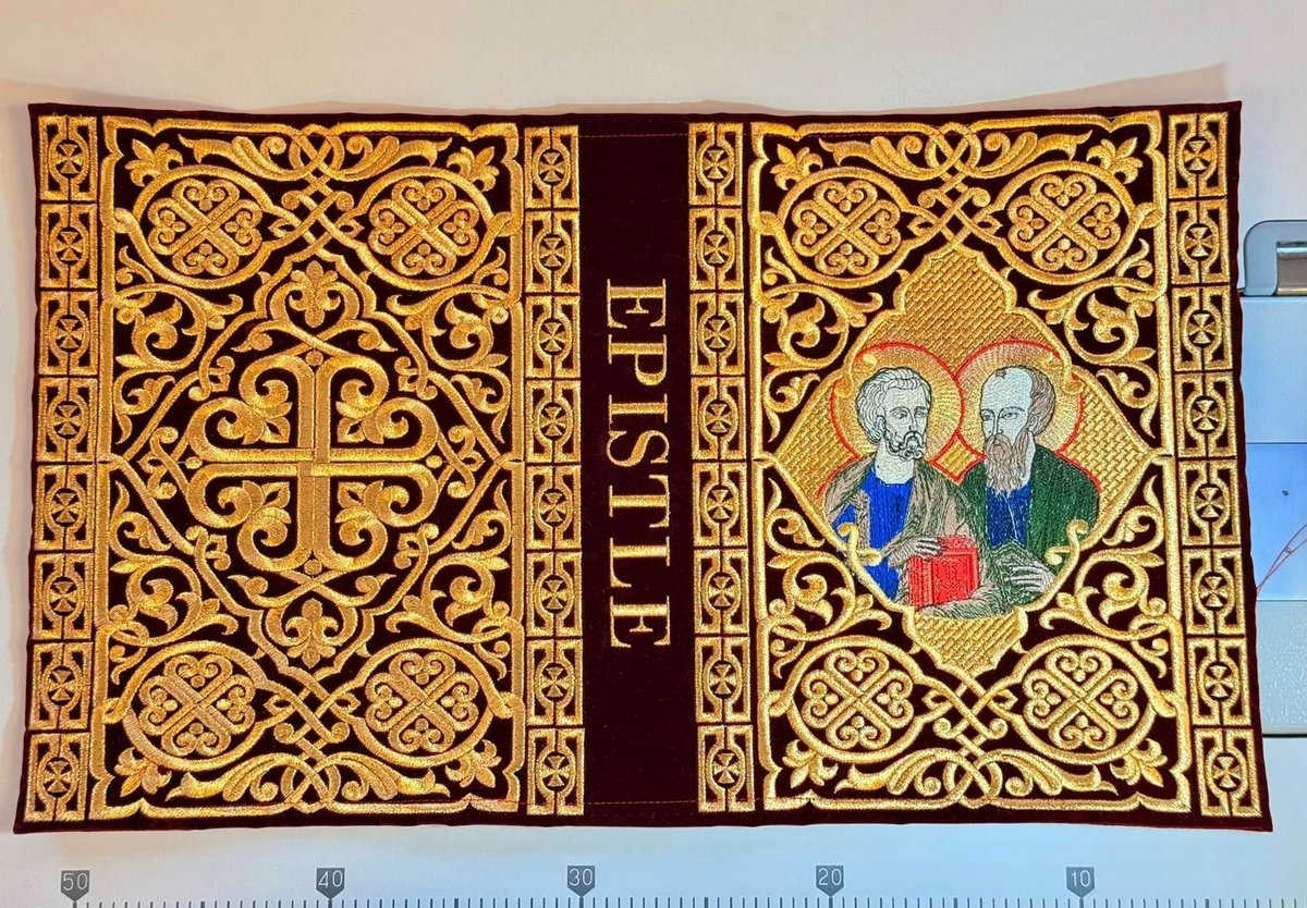 Fully Embroidered Epistle Book Cover With Icon Cotton 100%