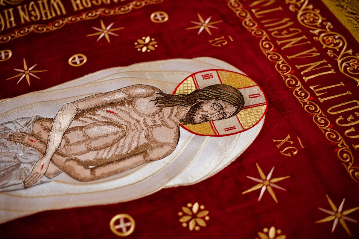 Fully-embroidered Orthodox  shroud   of Christ our God — photo 11