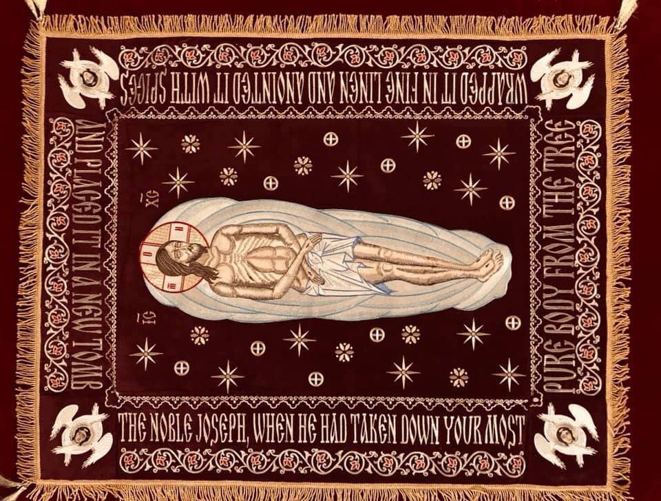 Fully-embroidered Orthodox  shroud   of Christ our God