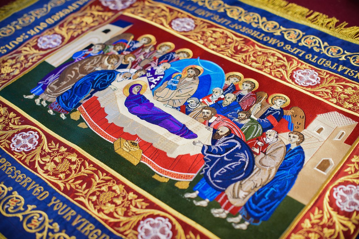 Fully-embroidered Orthodox epitaphios (shroud) of the Most Holy Theotoko — photo 3