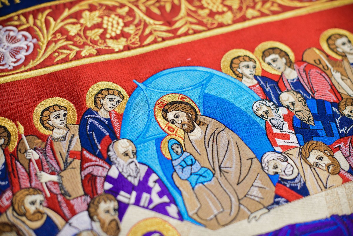 Fully-embroidered Orthodox epitaphios (shroud) of the Most Holy Theotoko — photo 5