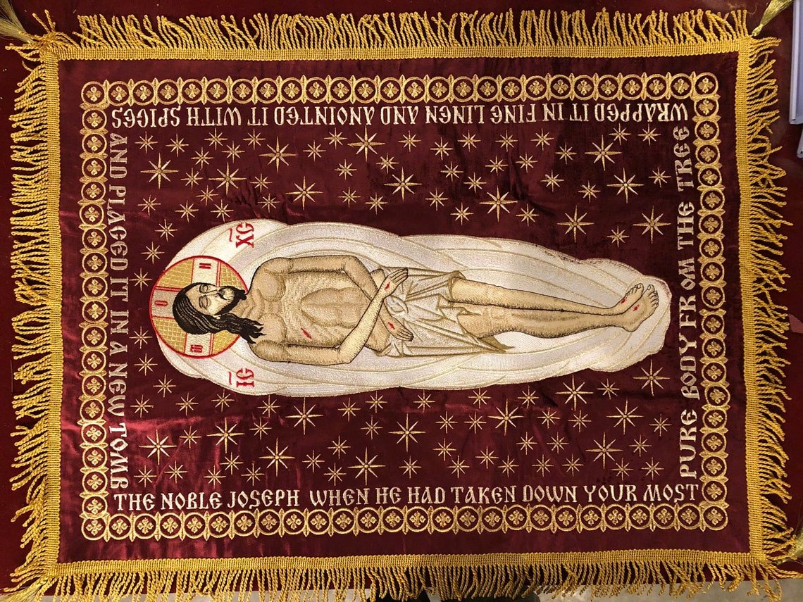 Luxurious Cotton Velvet Shroud of Christ, Small 25x36
