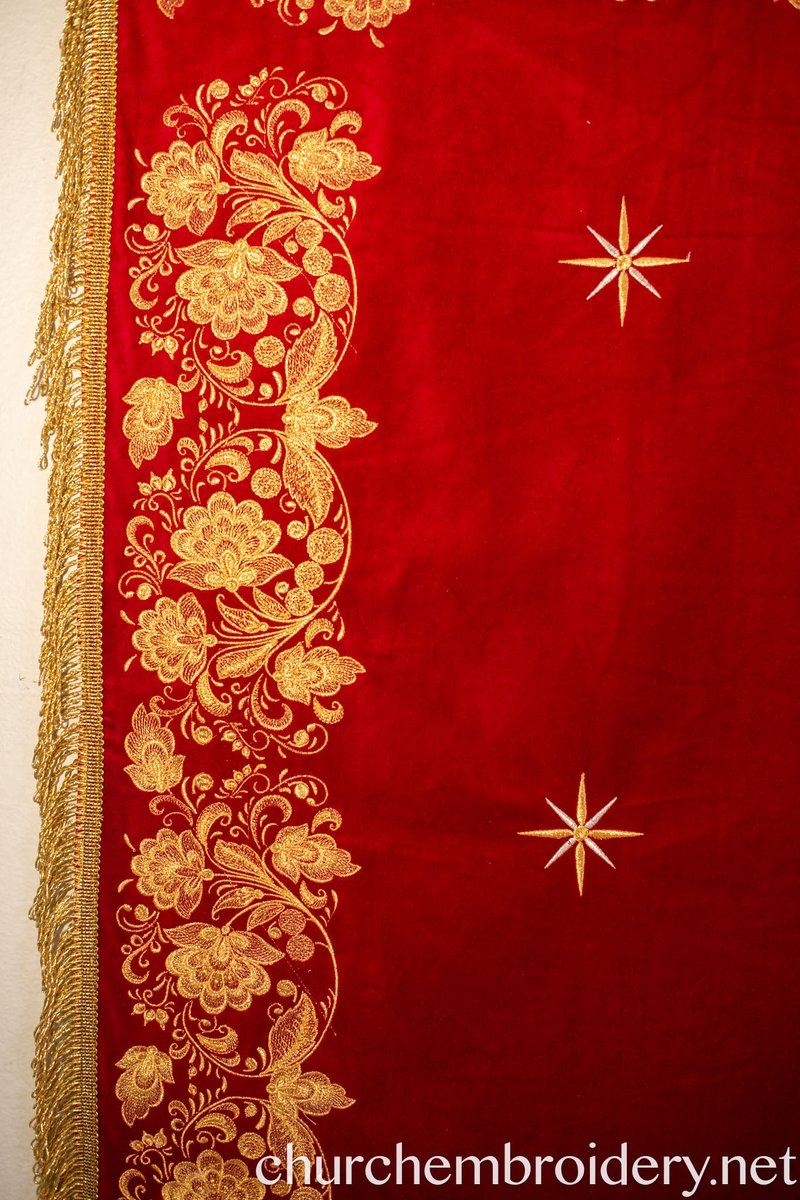 Holy Table Cover – Dark Red Burgundy with Gold Embroidery — photo 8