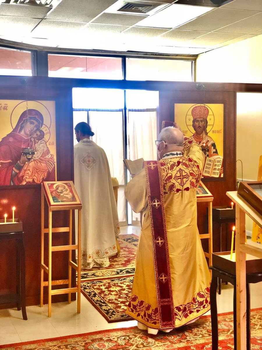 Golden Dupioni Silk Deacon Vestments with Red Embroidery — photo 8
