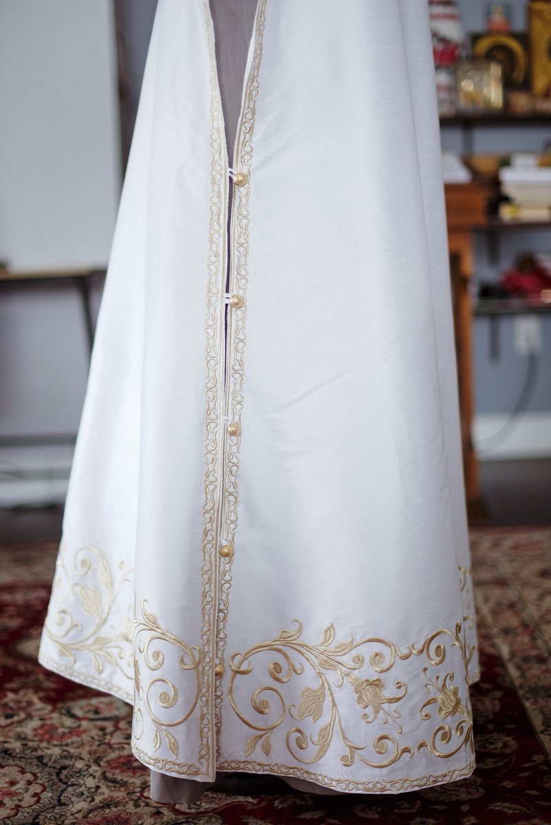 Deacon Protodeacon Vestments Set White Silvers Paschal — photo 2