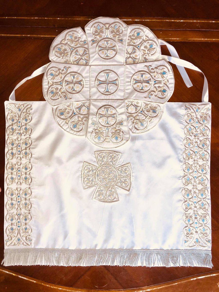 Exclusive Embroidered Chalice Covers - White &amp; Silver