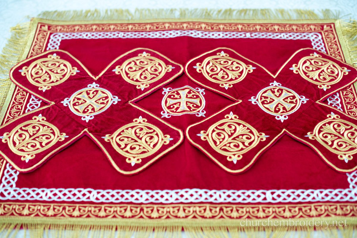 Embroidered Chalice covers, veils.