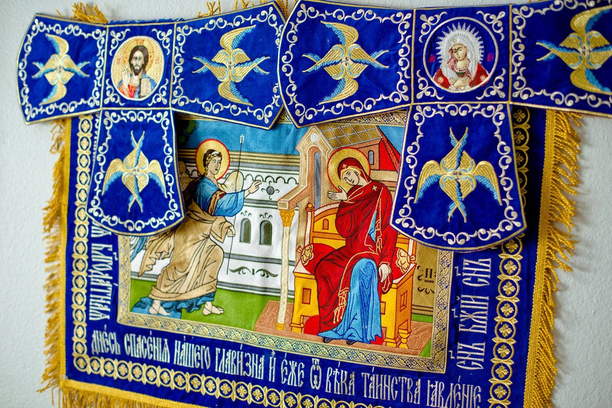 Embroidered Chalice covers, veils. Annonciation of Theotokos. — photo 3