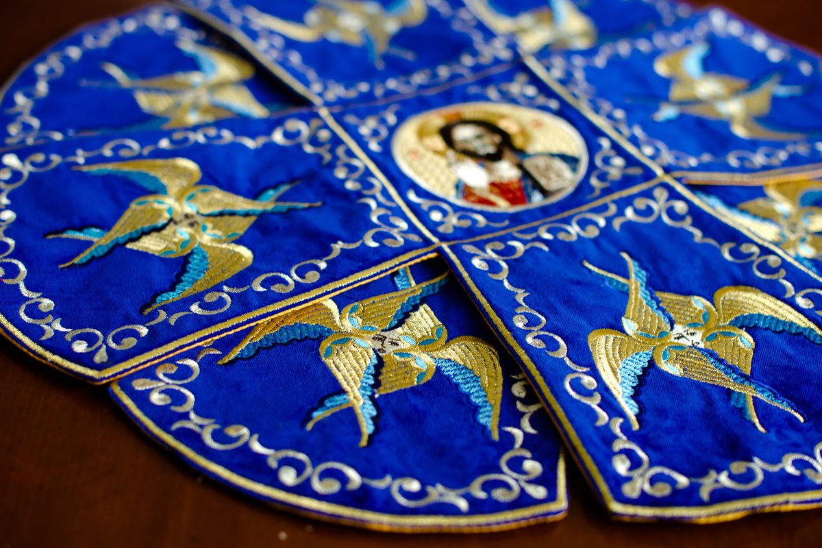 Embroidered Chalice covers, veils. Annonciation of Theotokos. — photo 6