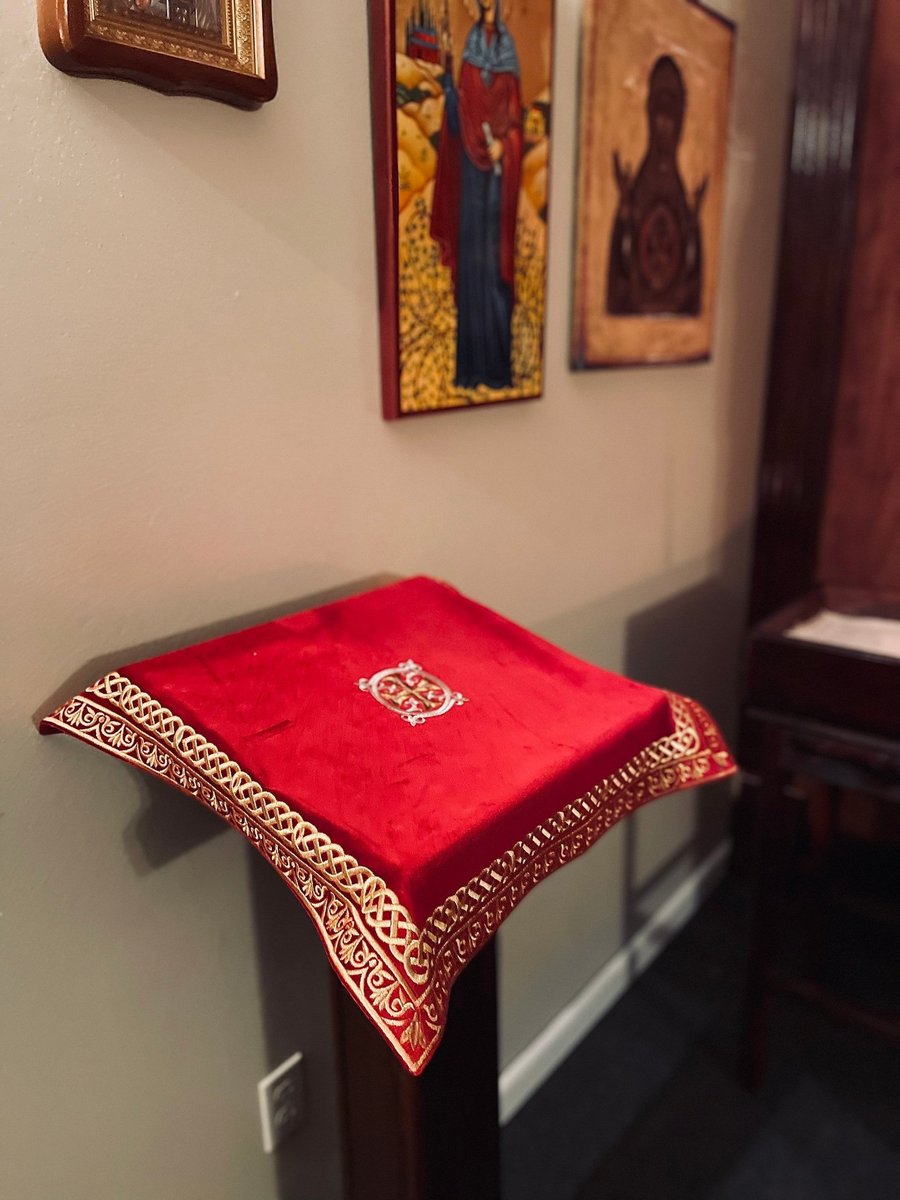 Custom Velvet Cotton Church Covers with Gold Embroidery — photo 2