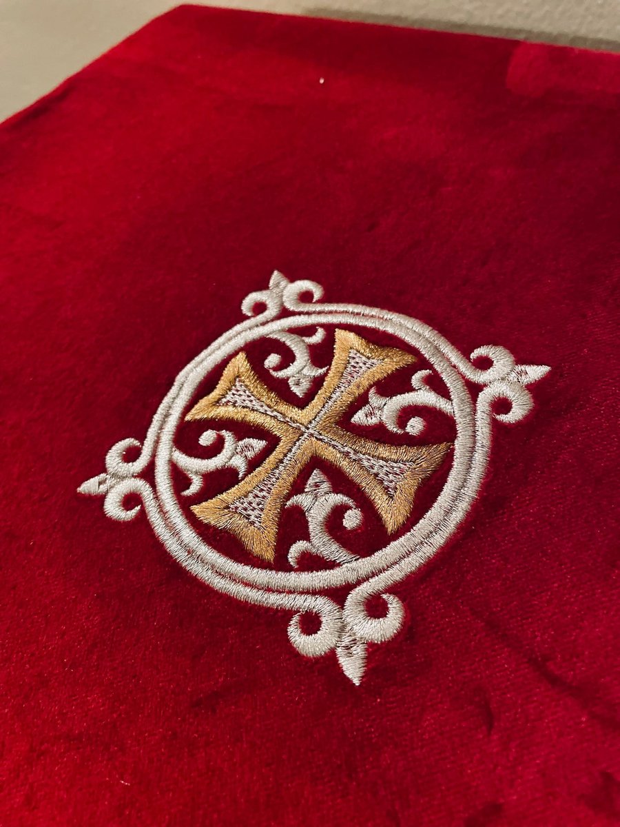 Custom Velvet Cotton Church Covers with Gold Embroidery — photo 3