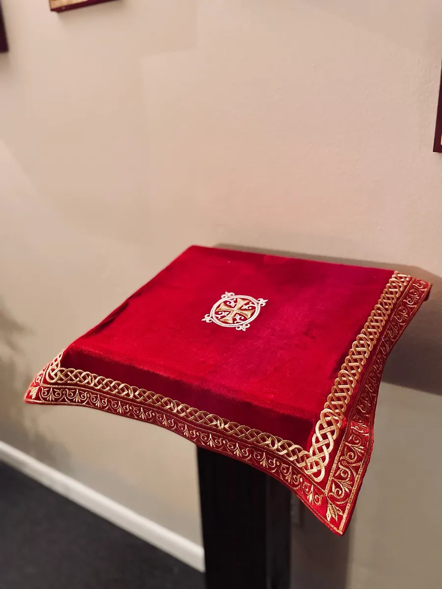 Custom Velvet Cotton Church Covers with Gold Embroidery — photo 4