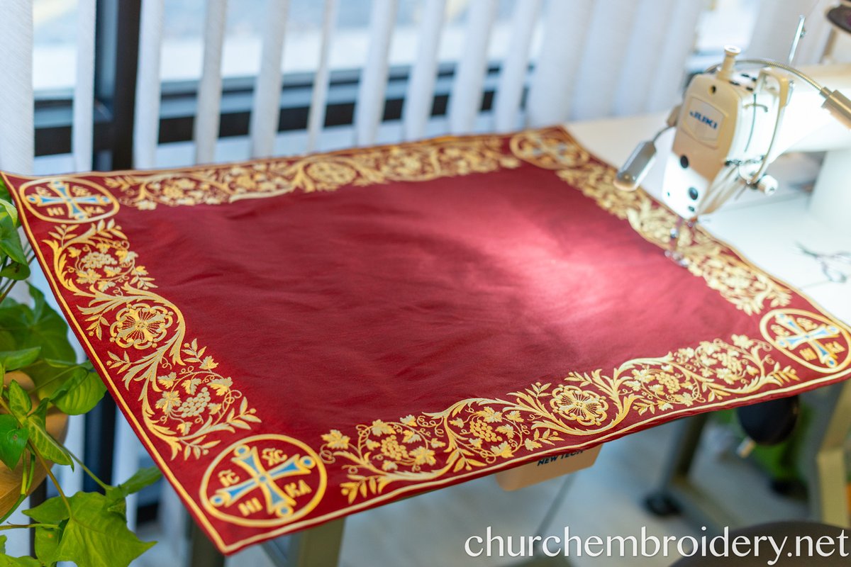 Custom Velvet Cotton Church Covers with Gold Embroidery — photo 5
