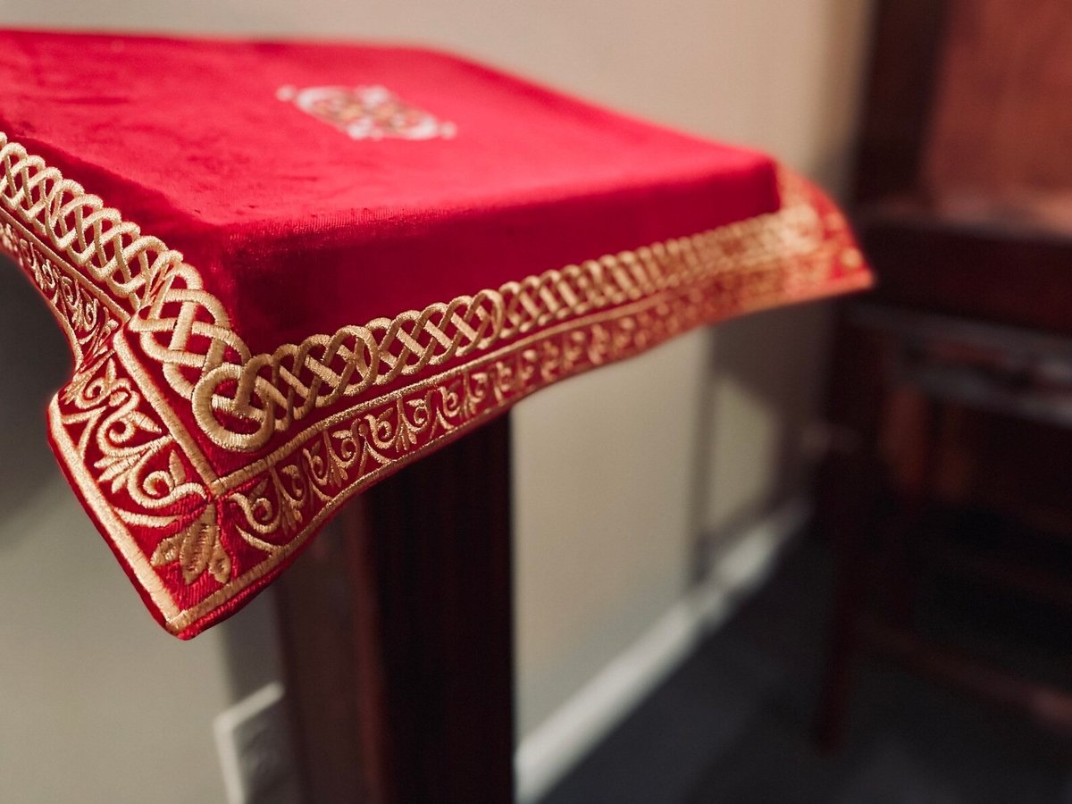 Custom Velvet Cotton Church Covers with Gold Embroidery