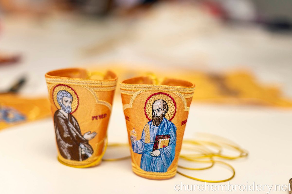 Embroidered Liturgical cuffs epimanika for priest, deacon, bishop peter and Paul — photo 2