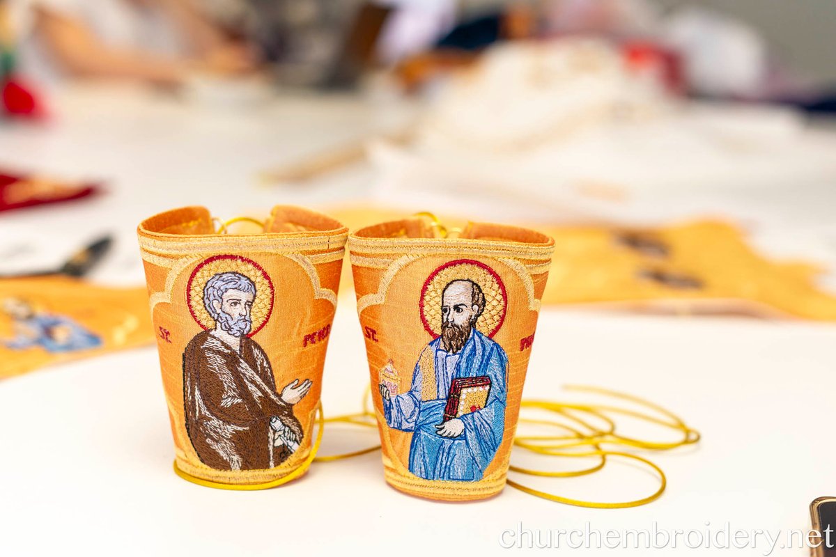 Embroidered Liturgical cuffs epimanika for priest, deacon, bishop peter and Paul — photo 3