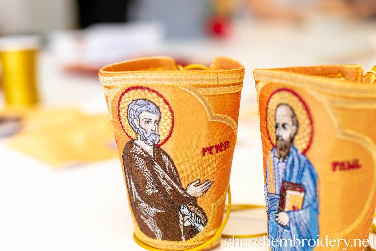 Embroidered Liturgical cuffs epimanika for priest, deacon, bishop peter and Paul — photo 5