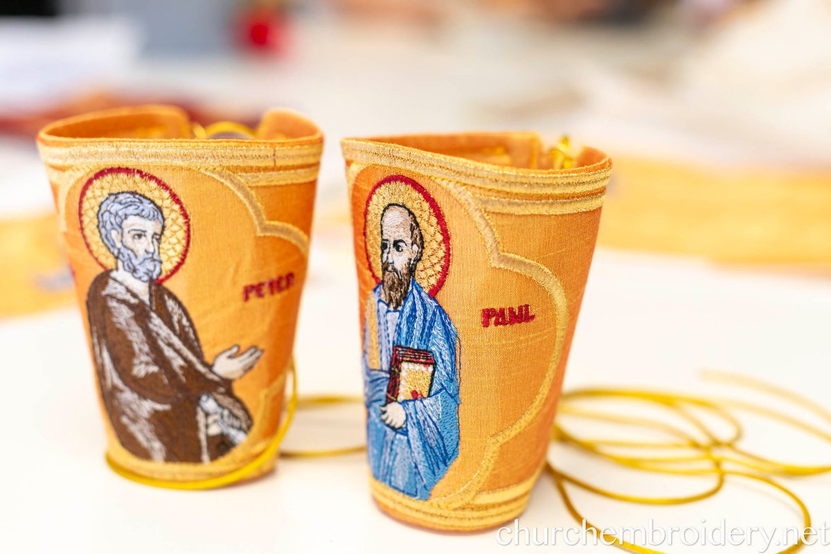 Embroidered Liturgical cuffs epimanika for priest, deacon, bishop peter and Paul — photo 6