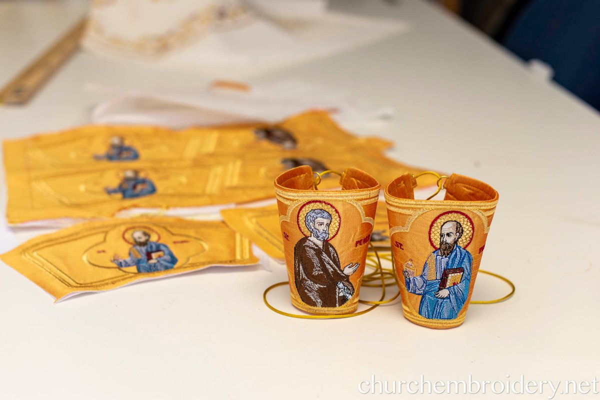 Embroidered Liturgical cuffs epimanika for priest, deacon, bishop peter and Paul